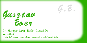 gusztav boer business card